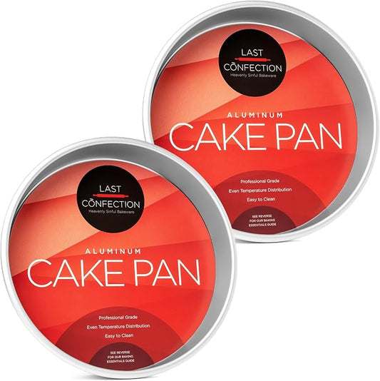 10 x 2 Inch Round Cake Pans, Set of 2 Anodized Aluminum Cake Pans Baking Tins by LastConfection