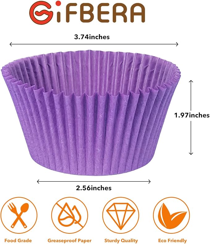 Bright Rainbow Jumbo Cupcake Liners 400-Count, Large Solid Colorful Paper Baking Cups for Baking - Image 4