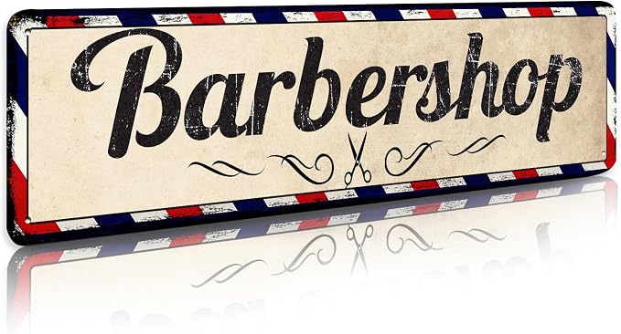 Barbershop Sign Barber Decor Business Signs For Outside Vintage Wall Decorations 4×16 Inches by LYXDS