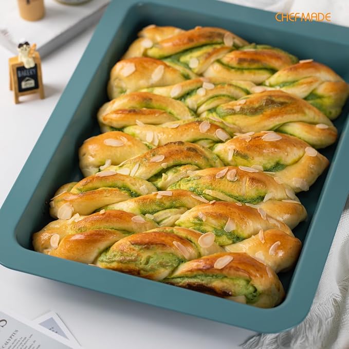 CHEFMADE Baking Pan, 15" Nonstick Lasagna Sheet Pan for Oven (Green) | Deep 1.9" carbon steel bakeware. Nonstick coating, wide edges for easy handling. Oven-safe for roasting, cookies, casseroles - Image 5