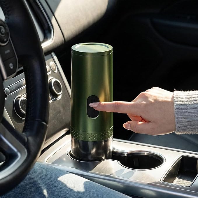 Portable Electric Capsule Coffee Maker 20bar (Green) | SelfHeating Travel Coffee Machine, 7800mAh, Stainless Steel, Ideal for Camping RV Hiking Office, 5 Cups per Charge - Image 2