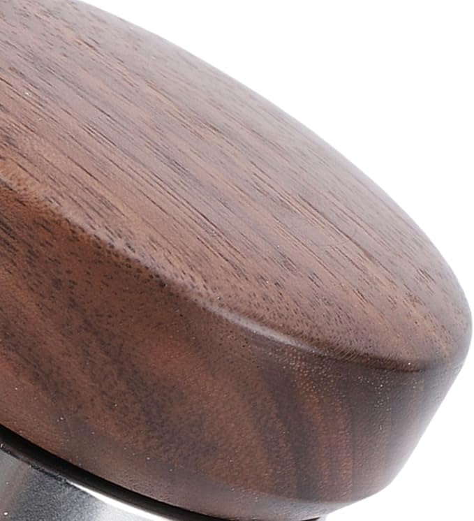 HEEPDD 53mm Coffee Distributor Tamper Adjustable Coffee Leveler Coffee Leveling Tool with Stainless Steel Base Walnut Wood Handle for Single Head Coffee Machine