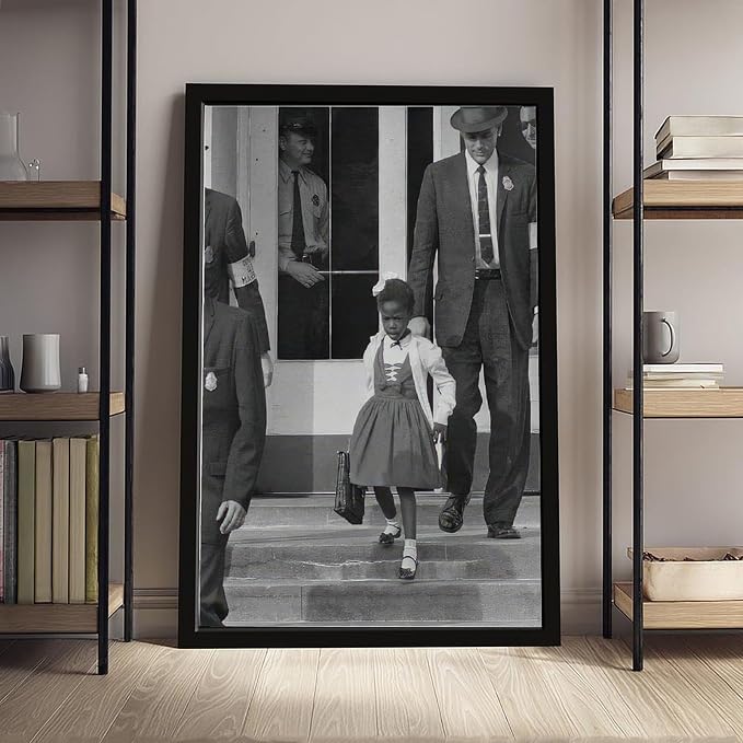 Young Black Girl Protesting, Ruby Bridges, Civil Rights Movement, Vintage Feminism Poster Canvas Poster Wall Art Decor Print Picture Paintings for Living Room Bedroom Decoration Black Frame 12x18in(30 - Image 4
