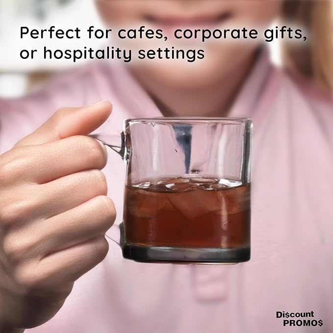 Libbey Clear Glass Coffee Mugs 13 oz. Set of 10, Bulk Pack - Perfect for Coffee, Tea, Espresso, Hot Cocoa, Other Beverages - Black Bottom