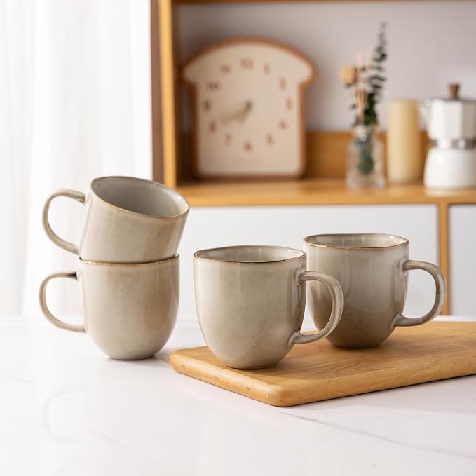 AmorArc 12oz Coffee Mugs, Ceramic Coffee Mugs set of 6 for Man, Woman, Dad, Mom, Modern Coffee Mugs with handle for Latte/Cappuccino/Milk/Cocoa. Dishwasher&Microwave Safe, Cappuccino - Image 6