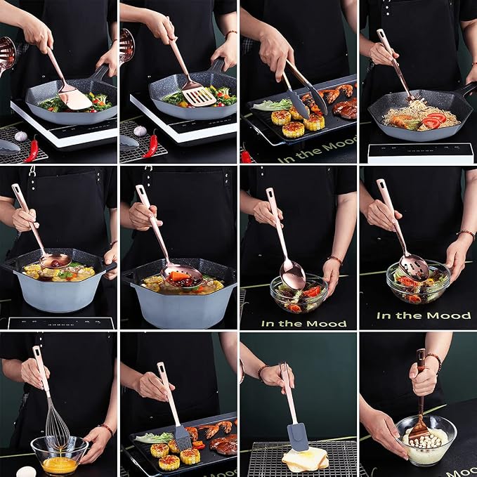 Copper Kitchen Utensils Set,13 Pieces Stainless Steel Cooking Utensils Set With Titanium Rose Gold Plating,Kitchen Tools Set With Utensil Holder For Non-Stick Cookware Dishwasher Safe (13 Packs) - Image 7