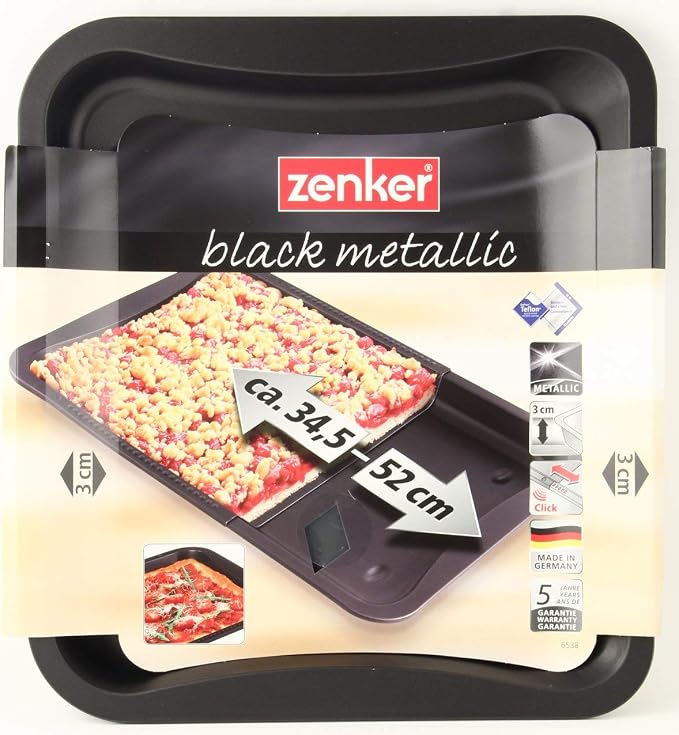 Zenker Adjustable Universal Oven Baking Tray, Black/Metallic, 13.58-20.47 x 12.99 x 1.18" - Image 6