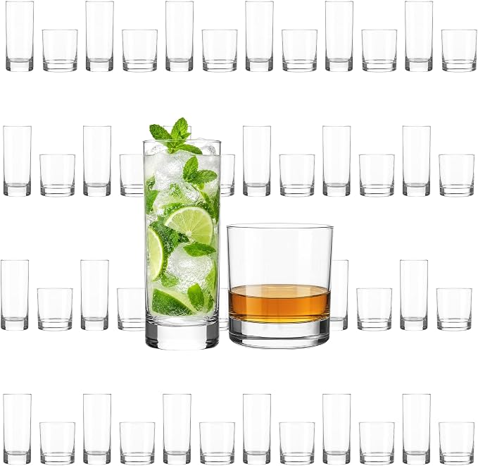 LEMONSODA Premium Highball 12oz/15oz Glass Sets - Elegant Tom Collins Glasses - Tall Water Drinking Glasses - Bar Glassware for Mojito, Whiskey, Cocktail (Bundle, Set of 48) by LEMONSODA