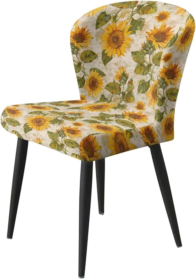 Sunflowers Soft Bar Stool Slipcovers Non Slip Waterproof Bar Stool Chair Covers with Elastic Band for Dining Room Chairs - Image 3