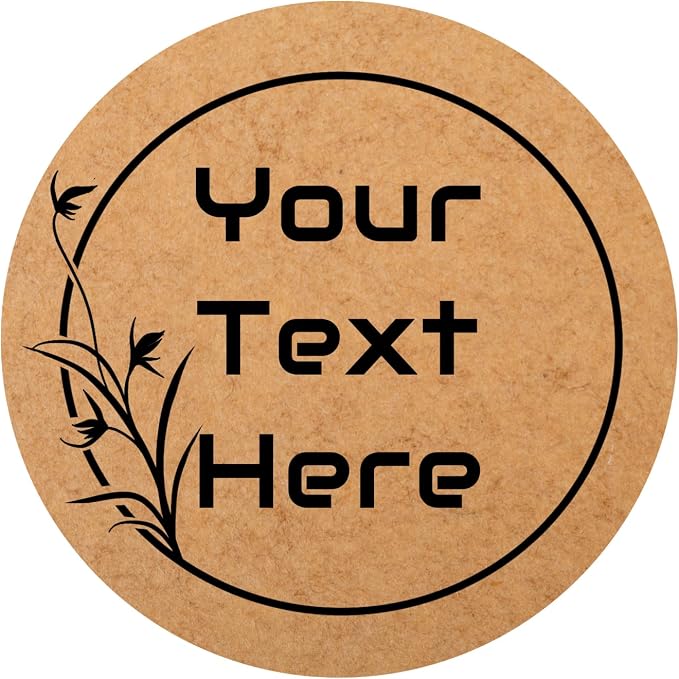 100-1000 Pcs Kraft Custom Sticker Labels Round Customized Labels Wreath Designs Personalized Stickers for Food Jars Gift Essential Oil Bottles Storage Bins(Kraft Paper 2) by Unknown