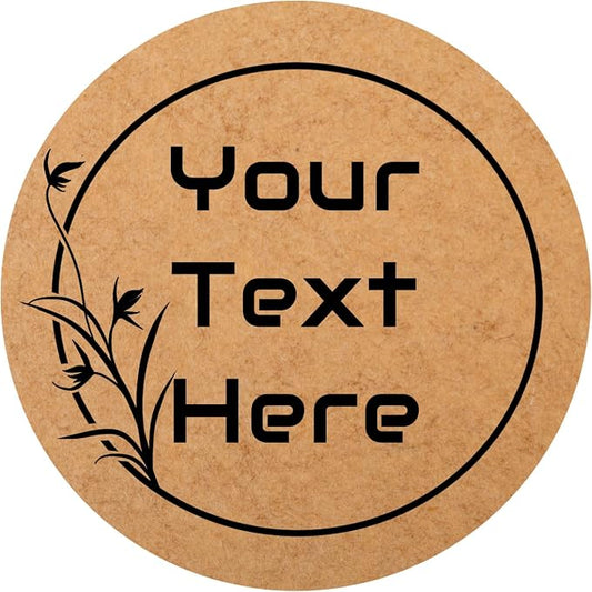 100-1000 Pcs Kraft Custom Sticker Labels Round Customized Labels Wreath Designs Personalized Stickers for Food Jars Gift Essential Oil Bottles Storage Bins(Kraft Paper 2) by Unknown