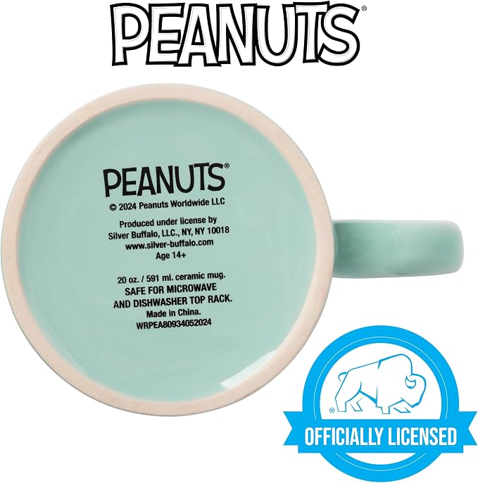 Silver Buffalo Peanuts Beagle on the Moon Snoopy Space, Ceramic Mug, 20oz | First, 0.59 Liters - Image 4