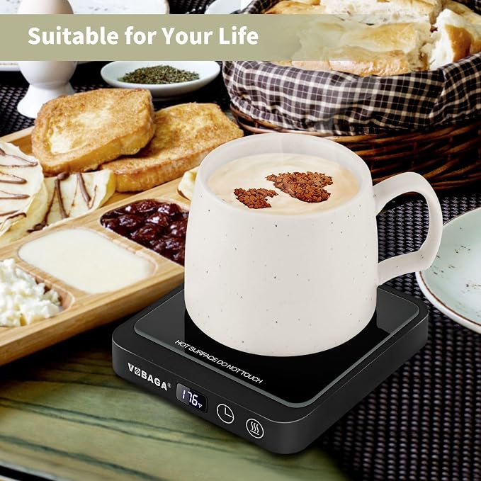 VOBAGA Mug Warmer, Coffee Cup Warmer for Desk with 5 Temp Settings & 2-12H Timer, Smart Candle Warmer & Coffee Warmer with Display for Fastest Heating Coffee, Cocoa, Ideal Coffee Gifts(No Cup) - Image 6