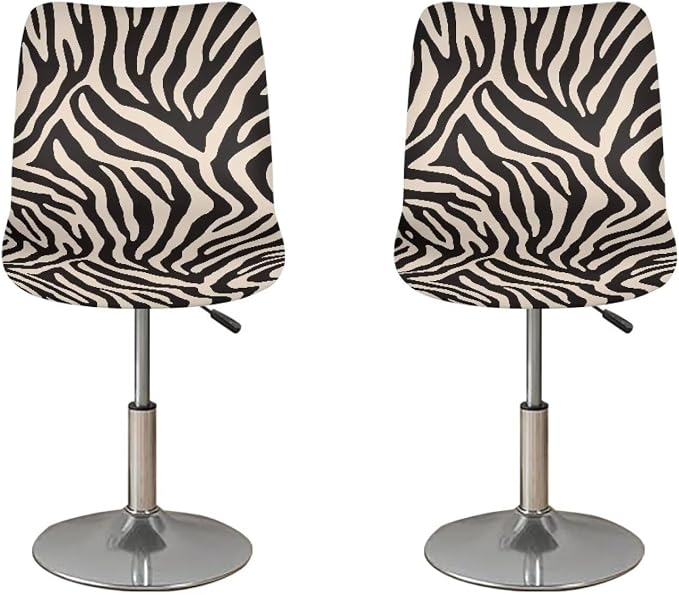 Zebra Stripe Bar Stool Covers High Stool Chair Cover for Party Kitchen Club, Reusable Waterproof 2 Pcs Bar Stool Covers Decorative Covers by Sellikakes
