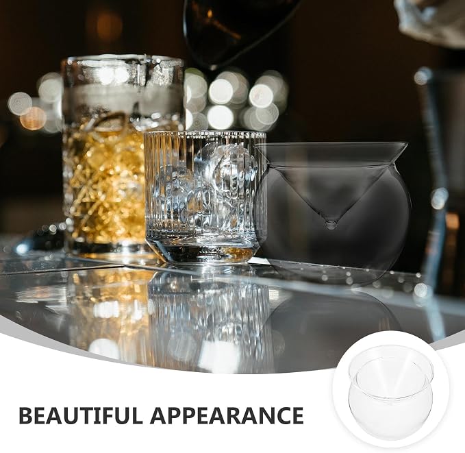 PATKAW Creative round Cocktail Cup Made of High Borosilicate Material, Easy to Hold and Clean, for Home or Dessert Shop Use, Practical Glassware for Chilled Drinks - Image 9