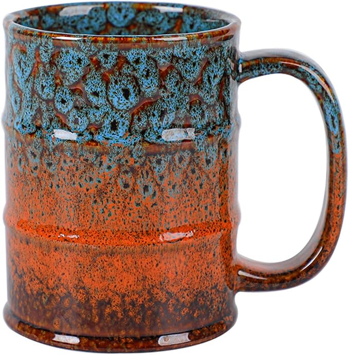 Coffee Mug,20 Oz Coffee Cups Ceramic Tea Cup Large Coffee Mug for Office and Home - Dishwasher and Microwave Safe Novelty Coffee Mug(1,Blue and Brown) by LGQ