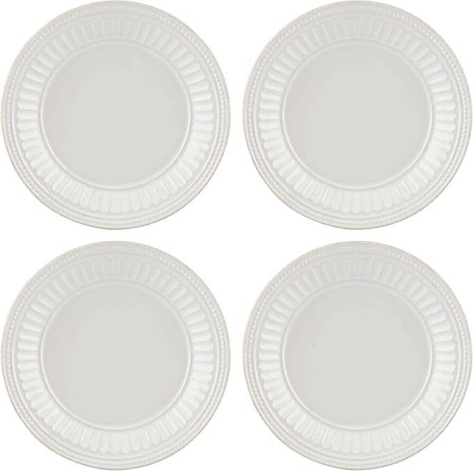 LENOX 895720 French Perle Groove Dessert Plates, Set Of 4, White by Lenox