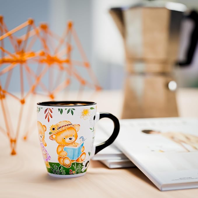 Color Changing Teddy Bear Coffee Mug 12oz – Ceramic Heat Sensitive Cup for Coffee, Tea, Hot Cocoa & Milk – Magical Bear Mug with Floral Reveal – Gift for Women, Mom, Grandma, Kids at Heart - Image 7