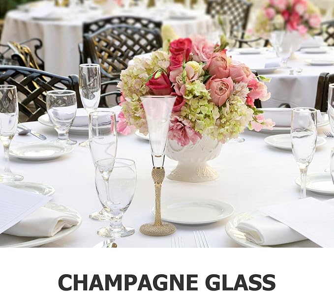 Elegant Sparkling Wine Glass Flute, Glass, Refined Party Cocktail Cup | Easy to Clean, Built to Last, Unique Design, Wedding Flutes, Cocktail Glassware - Image 3