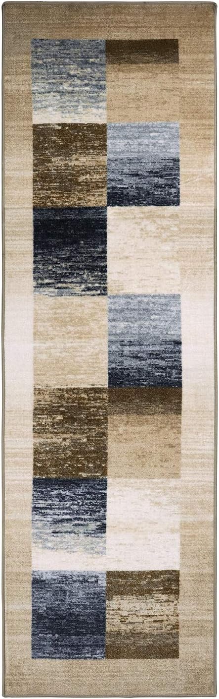 Superior Designer Non-Slip Lockwood Area Rug; Digitally Printed, Low Maintenance, Affordable and Fashionable, Washable Cream - Runner 2' 7" x 8' - Image 3