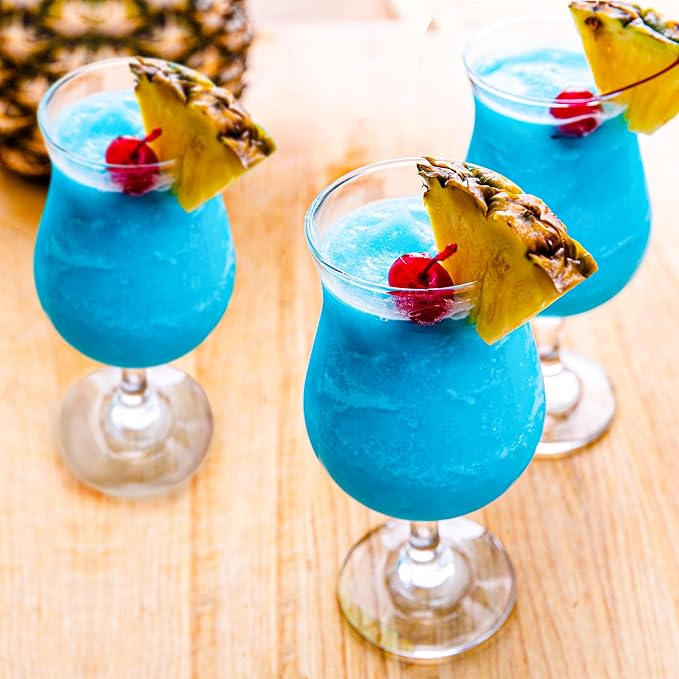 Hurricane Glasses Set of 6-13 Oz Milkshake Tall Cocktail Glasses for Mojito, Margarita, Sangria, Pina Colada Glass - Stemmed Coupe Glassware 395 Ml - Image 4