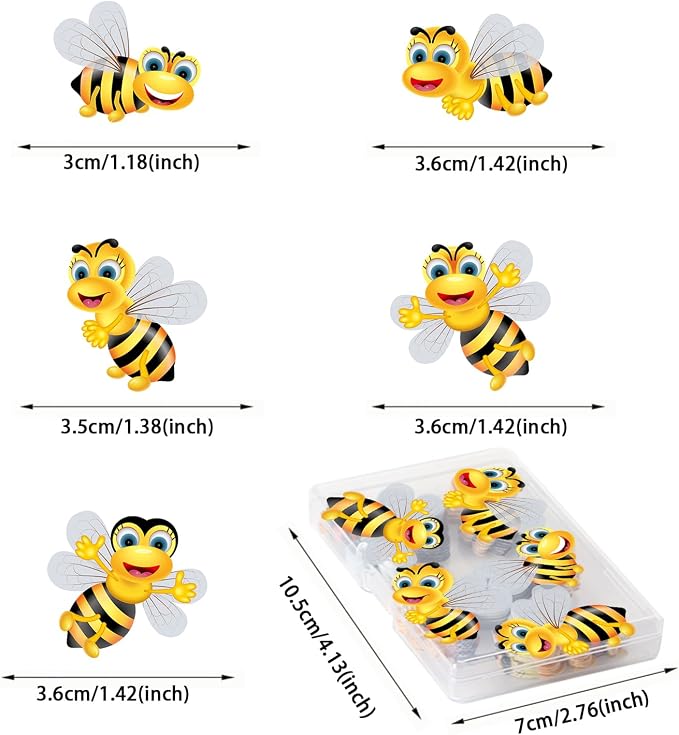 68 PCS Edible Sunflower Cupcake Toppers, Edible Flower and Bee Mixed Cake Decorations for Baby Shower and Birthday Cake Decoration, Food Decoration Supplies - Image 7