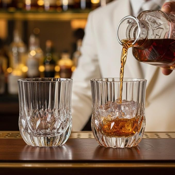 Luxury Italian Restaurant Crystal Double Rocks Glass, 2-Piece Gift Box Set - Image 2