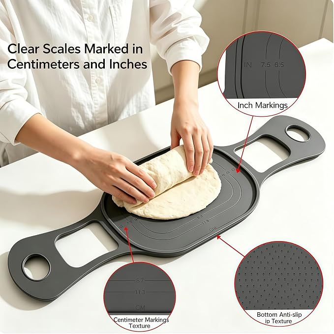 Food Grade Silicone Bread Baking Mat Nonstick Dough Mat with Handles for Oven Use Easy Clean Dishwasher Safe - Image 6
