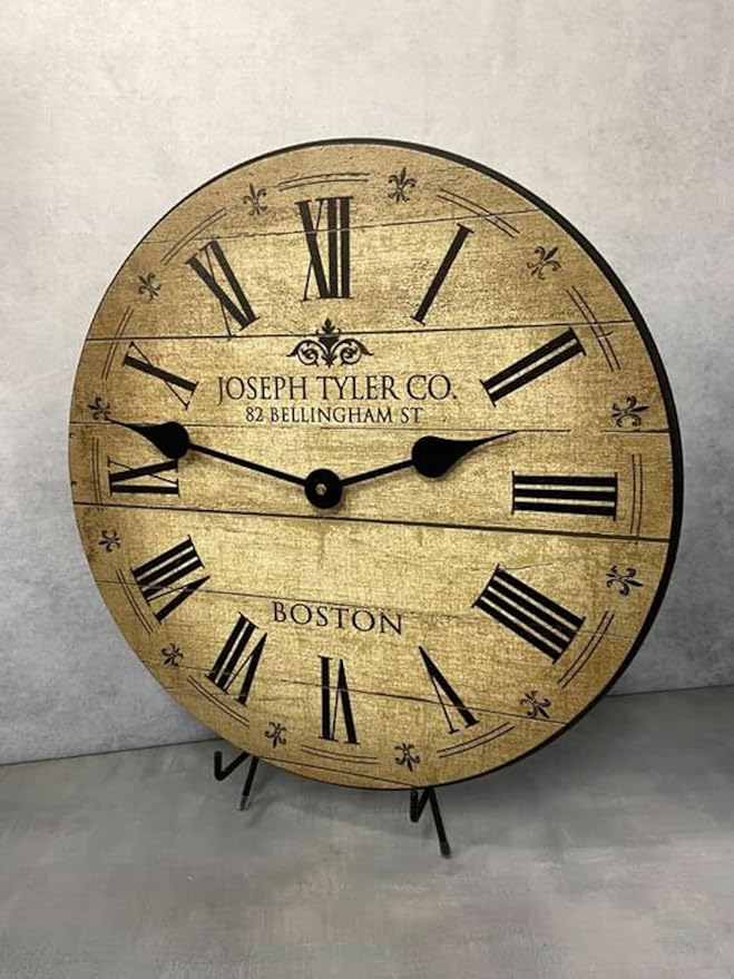 The Big Clock Store Barnwood Tan Wall Clock | Handcrafted in USA | Silent Non-Ticking Mechanism | Beautiful Color | Rustic Decor for Living Room | Battery Operated (12-Inch) - Image 2