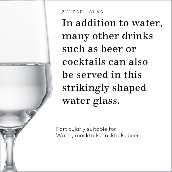 Zwiesel Glas Pure Water Glass (Set of 6), Drinking Glasses for Water, Dishwasher-Safe Machine-Made Tritan Crystal Glasses, Made in Germany (15 Ounce) - Image 3