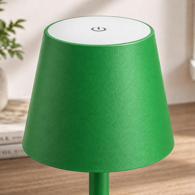 Yogaret Green Cordless Table Lamps, 6000mAh Rechargeable Battery, 2 Pack | Portable table lights set of 2 wireless battery operated lamps for indoor tables, patio, restaurant, dinner and kitchen use - Image 4