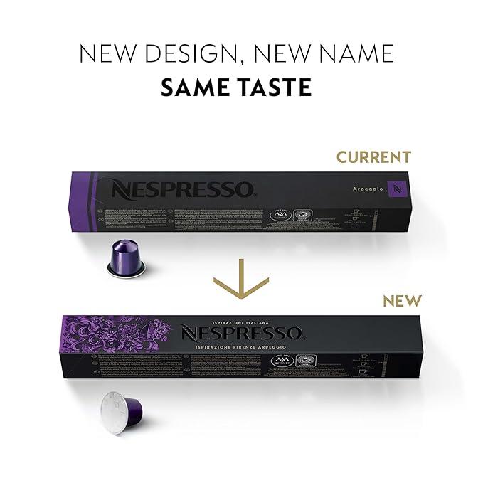 Nespresso Capsules OriginalLine, Arpeggio, Dark Roast Espresso, 50-Count Espresso Coffee Pods