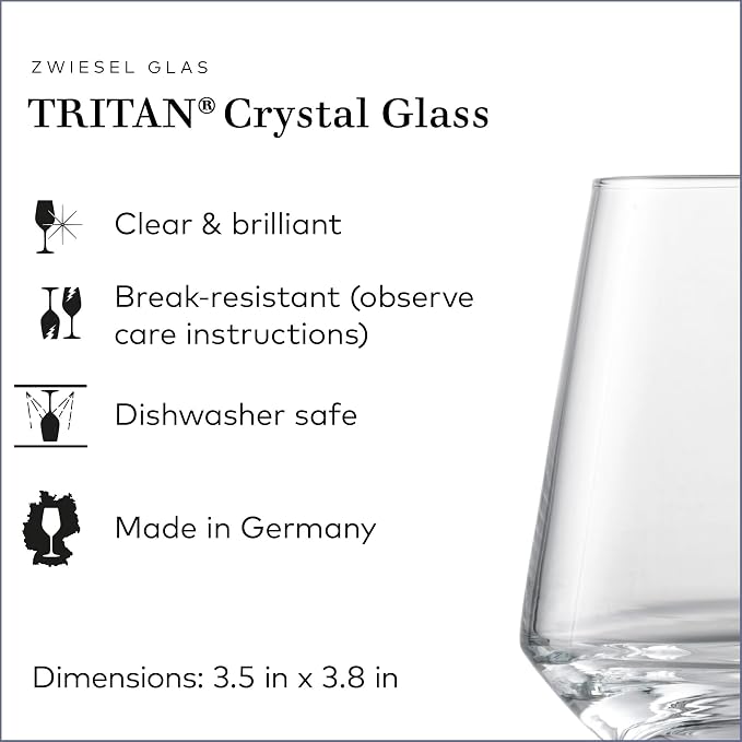 ZWIESEL GLAS Pure Whiskey Glass (Set of 6), Tumblers for Whiskey, Dishwasher-Safe Tritan Crystal Glasses, Made in Germany (13 Ounce) - Image 2