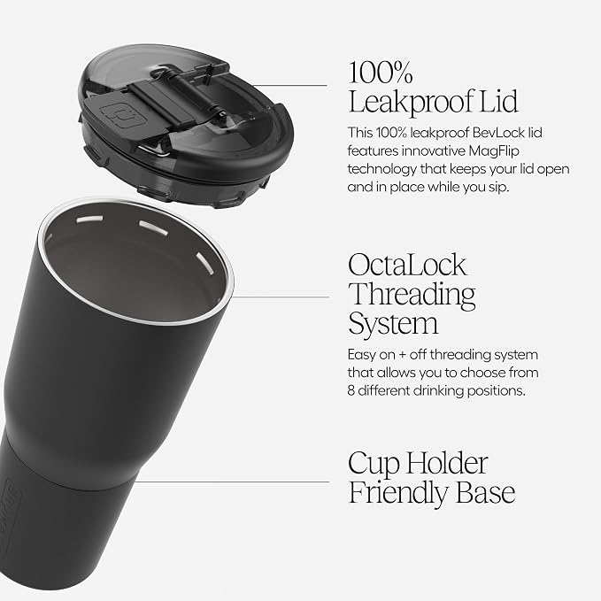 BrüMate Nav 25oz 100% Leak Proof Insulated Travel Tumbler with Magnetic BevLock™ Lid - Double Wall Cup-Holder Friendly Stainless Steel Mug (Kiwi) - Image 3