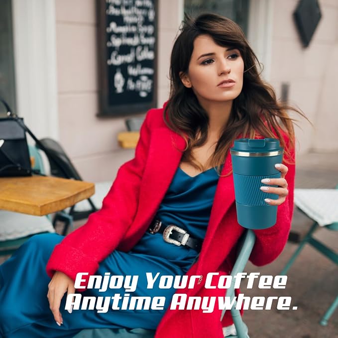 Vacuum Insulated Stainless Steel Travel Coffee Mug,Leak Proof Cup with Lid | 304 stainless steel mug with vacuum insulation, leak proof lid, silicone grip and car cup holder friendly design - Image 6