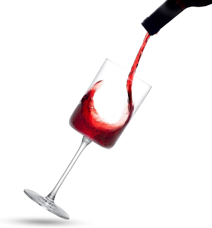 JoyJolt Claire 14oz Red Wine Glass Set, Large Wine Glasses Set of 2, Elegant Crystal Wide Rim Stemware, Modern Glasses with Stem, Made in Europe Stemmed Glassware for Unique Gifts - Image 3