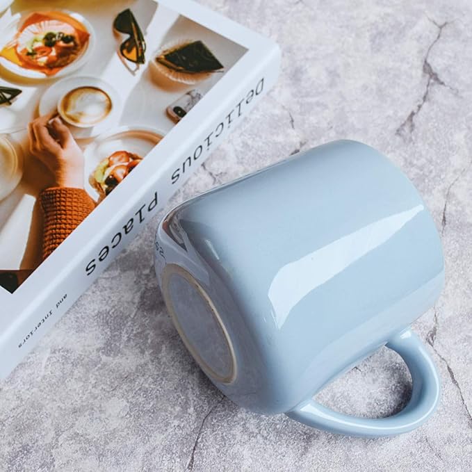 Bosmarlin Large Glossy Ceramic Coffee Mug, Tea Cup for Office and Home, 18 oz, Suitable for Dishwasher and Microwave(Blue, 1) - Image 6