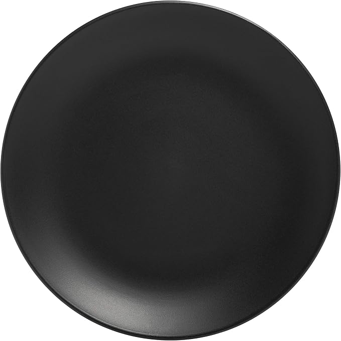 10 Strawberry Street Wazee Matte 8.25" Coupe Salad Plate, Set of 6, Black - Image 3
