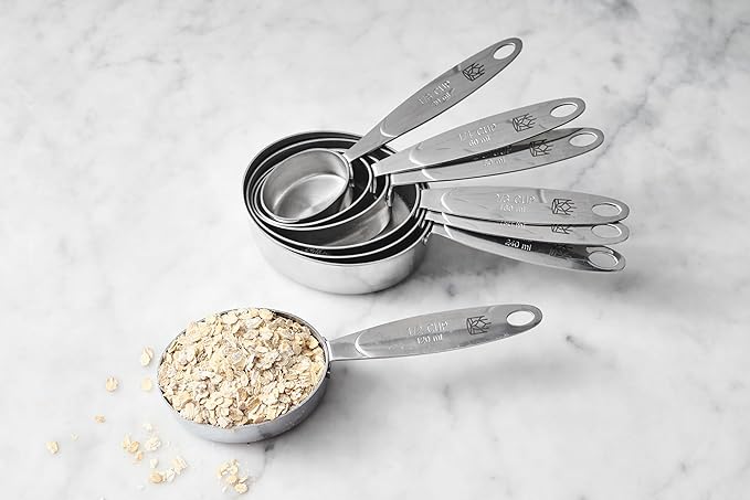 King Arthur Baking Company Easy Scoop Oval Measuring Cups, 18/8 Stainless Steel, 7-Piece Set