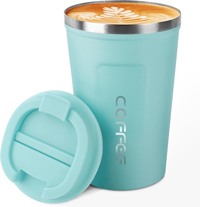 CS COSDDI 12 oz Stainless Steel Vacuum Insulated Tumbler - Coffee Travel Mug Spill Proof with Lid - Coffee Cups for Keep Hot/Ice Coffee,Tea and Beer by CSCOSSDI