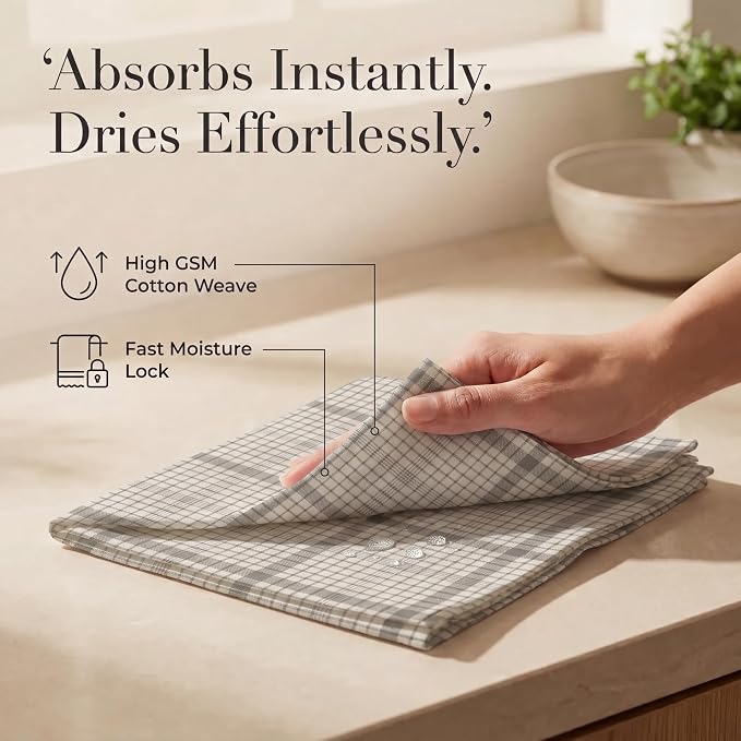 Urban Villa Cloth Napkins Cotton 20x20 (Set of 12) Tiny Checks - Image 3