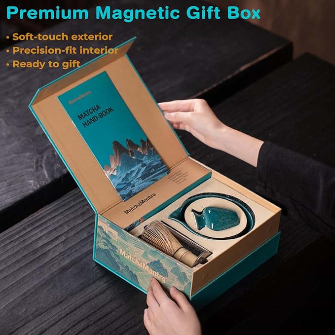 Premium Matcha Ceremony Set – Complete 9-Pcs Ritual Kit – Presented in Luxury Magnetic Gift Box, Perfect for Gifting or Self-Care (Parrot Green)