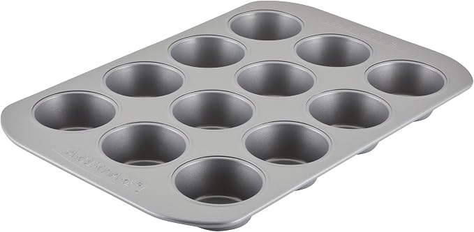 Farberware Bakeware Nonstick Muffin Pan, 12-Cup, Cupcake Baking Pan, Gray by Farberware