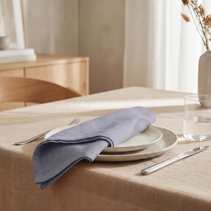 Urban Villa Cloth Napkins Cotton 20x20 (Set of 12) Gray - Image 4