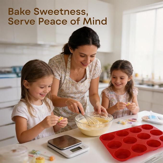 Silicone Mold for Baking, 12 Cup Nonstick Muffin Pan 2Pcs | Food-Grade Silicone Muffin Tin, Oven Dishwasher Freezer Safe Silicone Molds for Home Baking DIY, Cupcakes, Egg Bites - Image 7