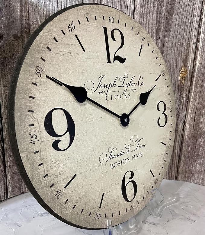 The Big Clock Store Boston Standard Wall Clock | Handcrafted in USA | Silent Non-Ticking Mechanism | Beautiful Color | Rustic Decor for Living Room | Battery Operated (12-Inch) - Image 3