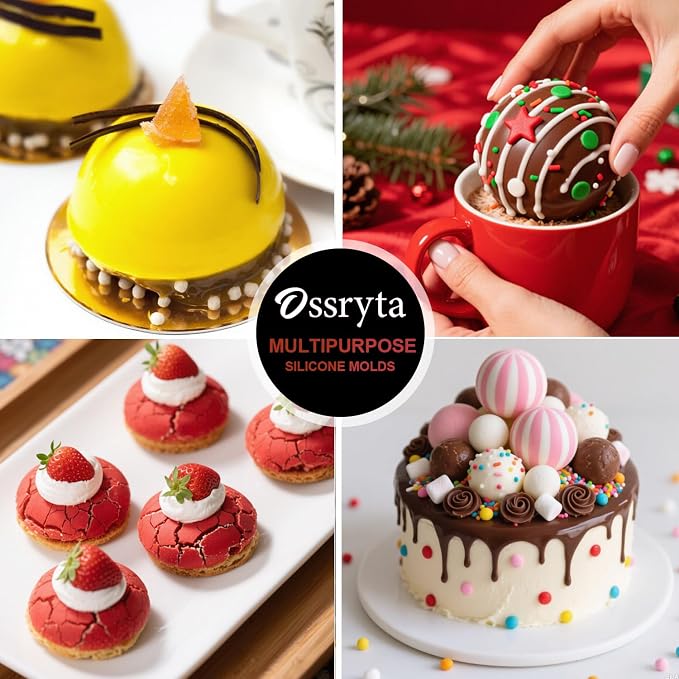 6-Cavity Large Semi-Sphere Silicone Molds - Half Sphere Baking Molds for Chocolate Bombs, Dome Cakes, Candy, Jelly & Mousse - Reusable Non-Stick Chocolate Mold Set (3 Pack) - Image 5