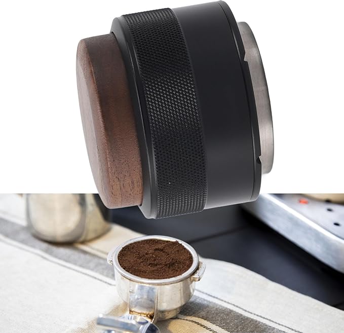 Coffee Distributor and Tamper, Dual Head Coffee Leveler Fits for Portafilter, Espresso Hand Tamper, Professional Adjustable Depth Espresso Hand Tamper(58mmblack)