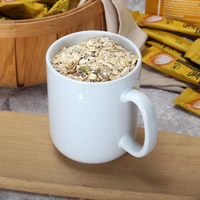 20 OZ Large Coffee Mug, M016 Ceramic Big Tea Cup with Handle for Dad Men, White - Image 2