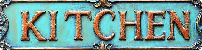 Kexle Vintage Metal Wall Decor Sign "KITCHEN" Bar Gifts Funny Man Cave Decor Accessories for Home, Bar, Bathroom, Bedroom Retro Tin Sign 4 x 16 inches by Unknown
